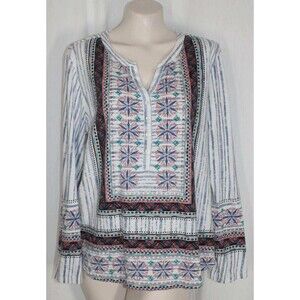 Style & Co Large Colorful Boho Chic Peasant Cotton Modal Comfy Top